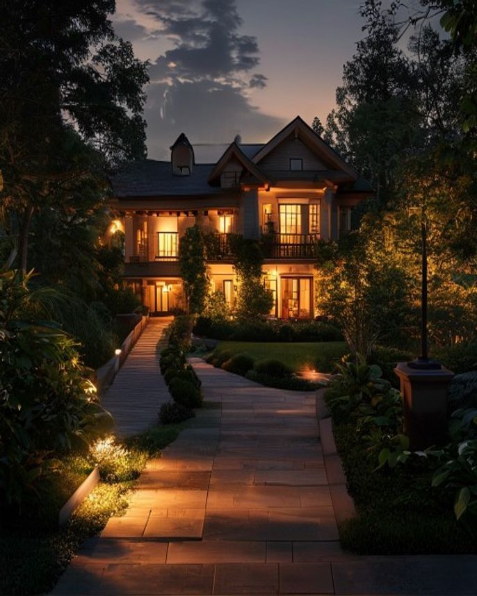 Professional low-voltage landscape lighting in a Pacific Northwest dusk scene — Low-Voltage Landscape Lighting