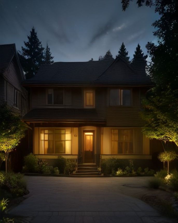 Professional low-voltage landscape lighting in a Pacific Northwest dusk scene — low-voltage landscape lighting